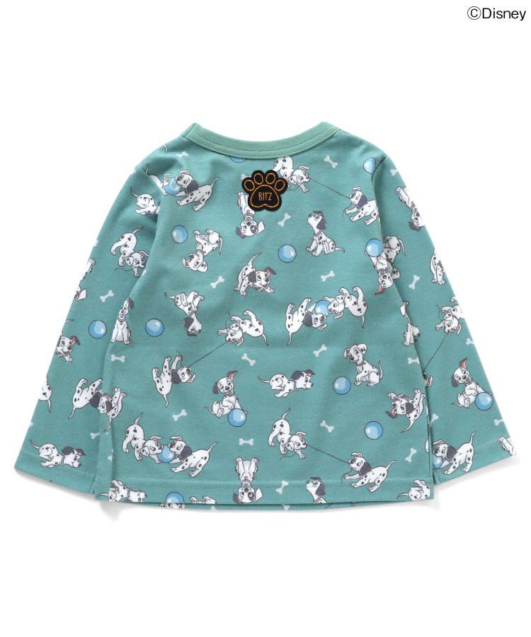 日本 BIT'Z - 限定角色印花長袖上衣-101忠狗-綠松石