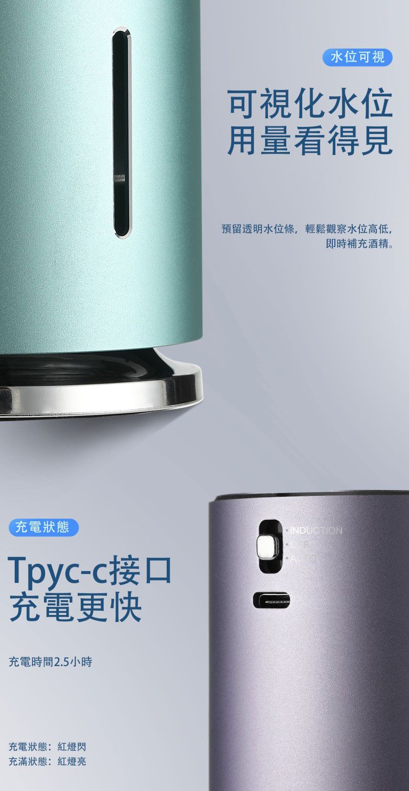 LIBERTY 利百代 - 三合一消毒噴霧機/酒精霧化器/紅外線感應式噴霧-LY-N8-紫色-150ml/230g