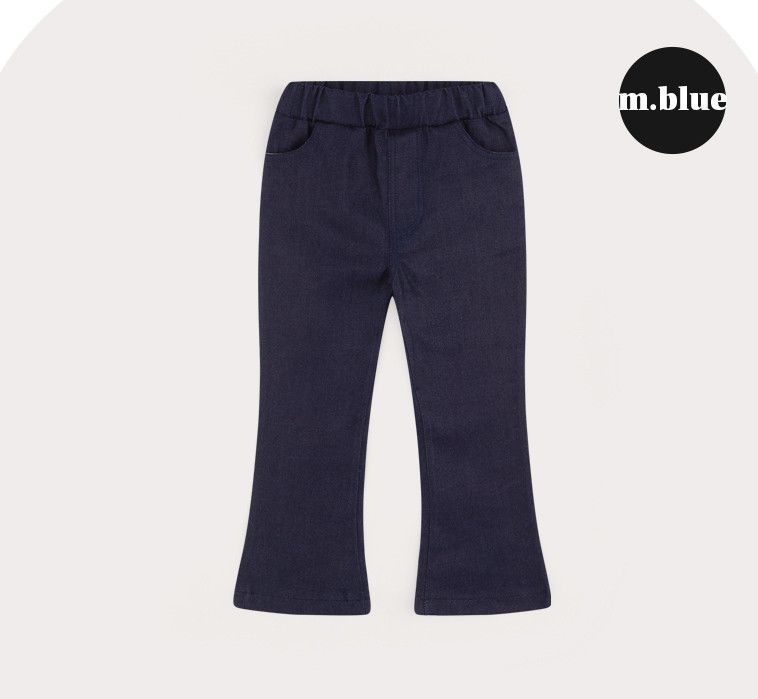 韓國 HEJMINI - 鬆緊腰彈力喇叭褲