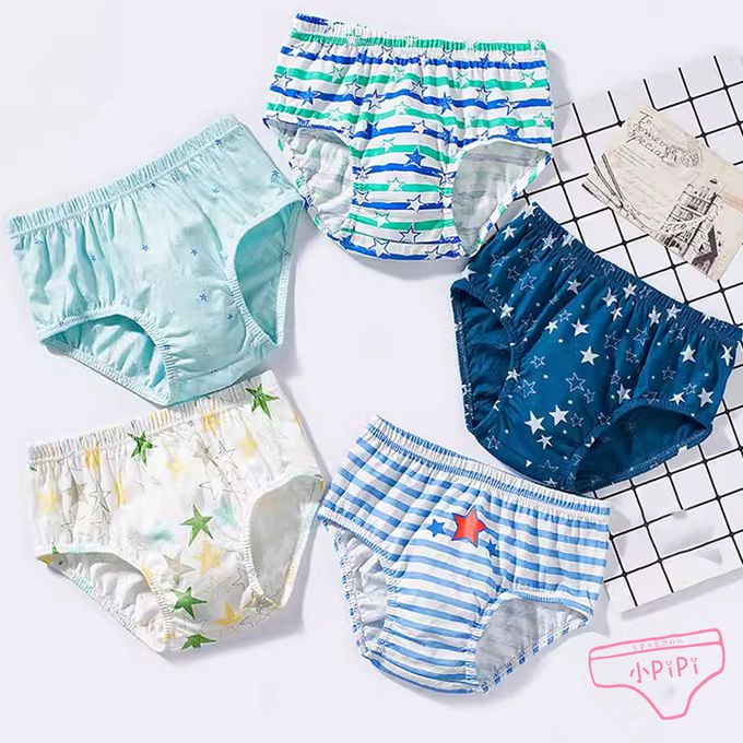 小 pipi - 純棉兒童三角內褲5件組_男童-星空
