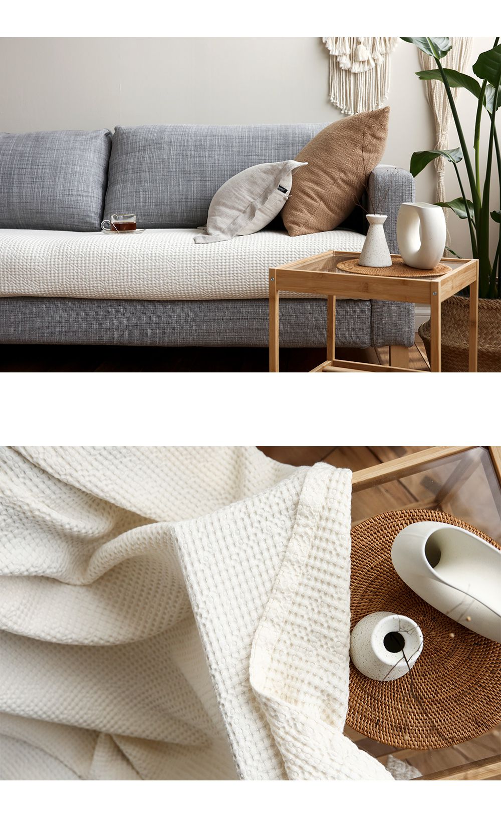 韓國 Maatila - 天絲莫代爾鬆餅被毯-優格