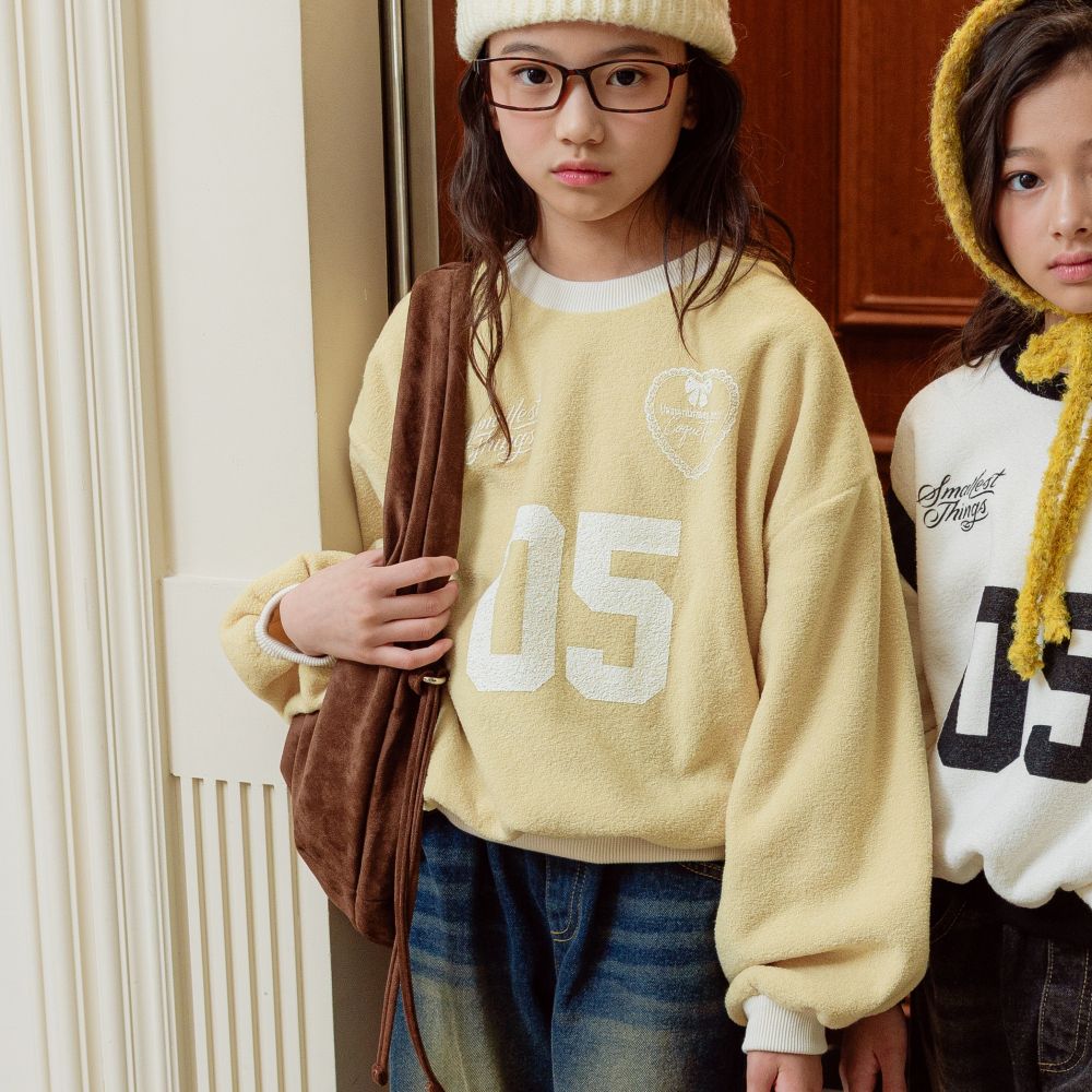 sm2 毛絨絨長袖大學T-愛心05-芥黃