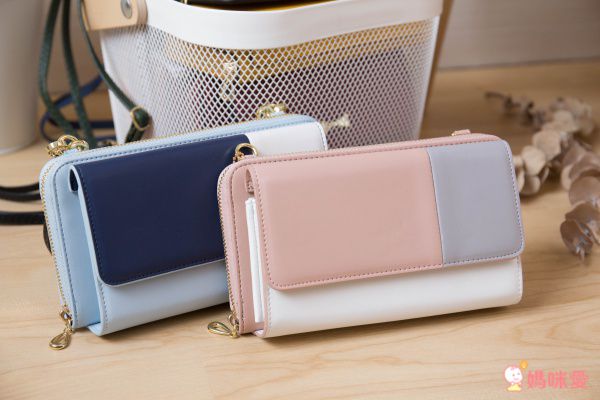 日本 cachecache - 3way蝴蝶結錢夾包-MIXKA拚色綠