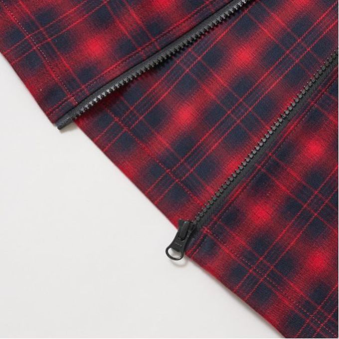 日本 b-ROOM - 經典格紋廓形長袖襯衫/夾克-黑