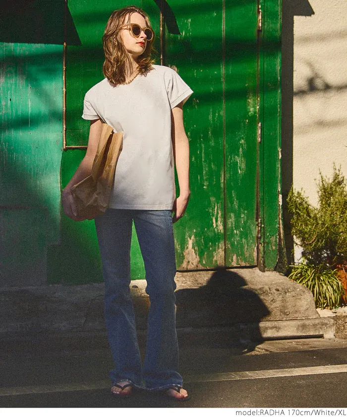 日本 COCA - 100%美國棉厚磅短袖上衣-V領-白