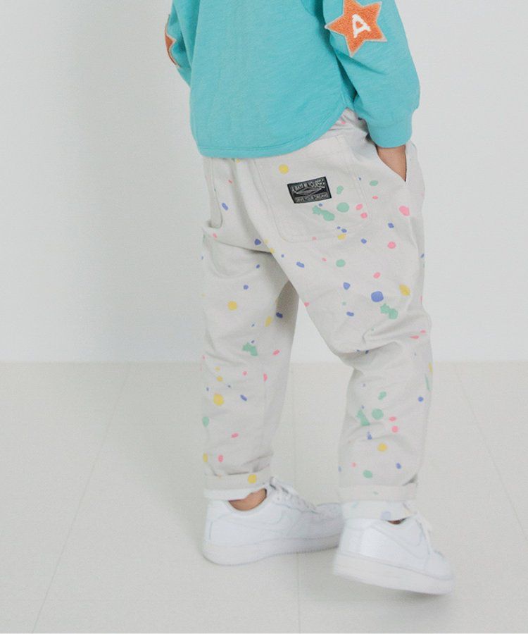 日本 BREEZE - 挺版廓形印花主廚褲-變形蟲-黑