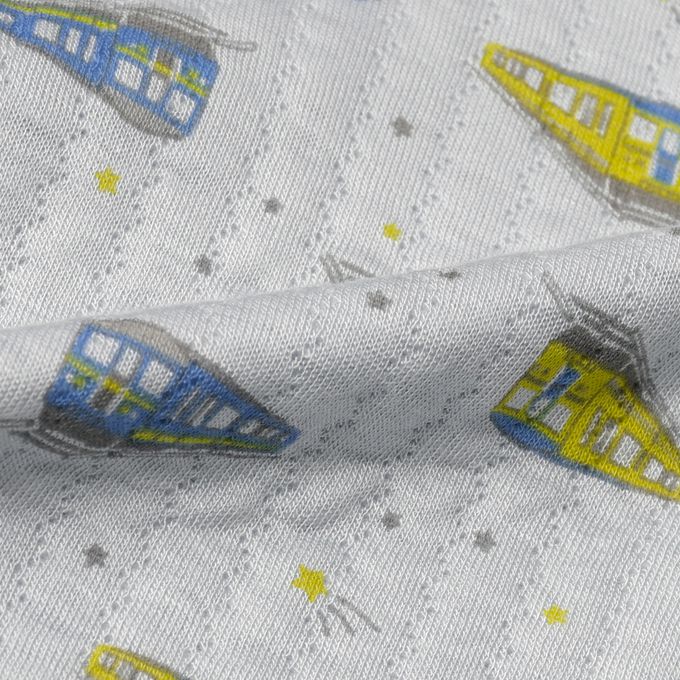 akachan honpo - 長袖家居服 穿衣練習-前開式 電車-藍色