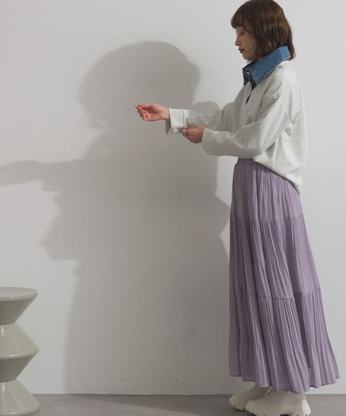 日本 ELENCARE DUE - 牛仔領層次感厚磅休閒長袖上衣-紅