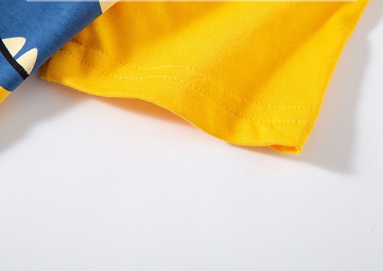 BE TOP - 純棉短袖上衣-逗趣恐龍-黃色