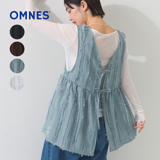 日本 OMNES - 前後2way甜美流蘇造型穿搭背心-白