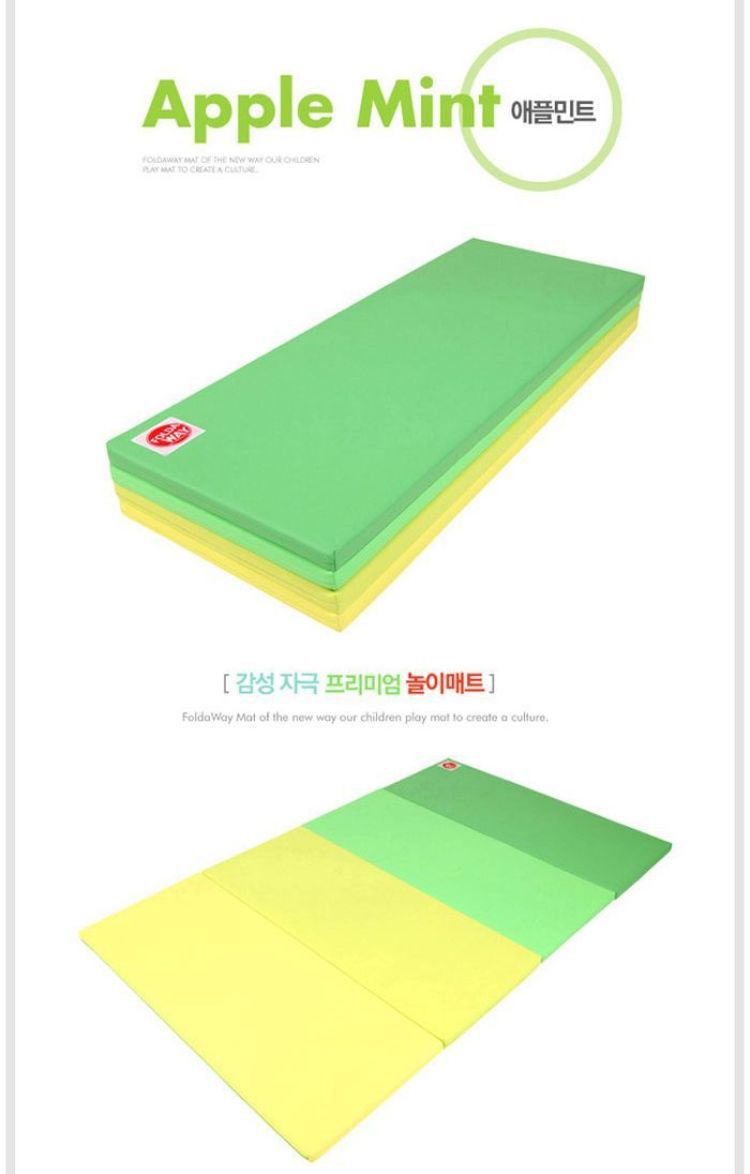 韓國 Foldaway - 4cm特厚遊戲墊-中-Apple Mint蘋果綠綠 (200x140cm)