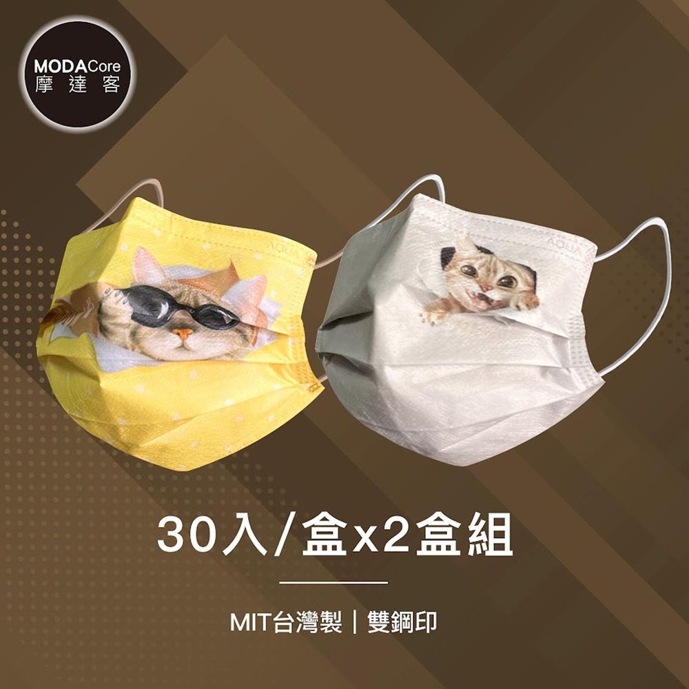 水舞醫用口罩-MIT+MD雙鋼印-Meow咪人生-偷看貓、破壞貓-2盒組(30入/盒)