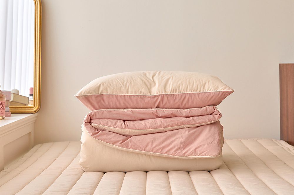 韓國 Maatila - 可水洗雙色高密度60支棉棉被(贈收納袋)-玫瑰花茶