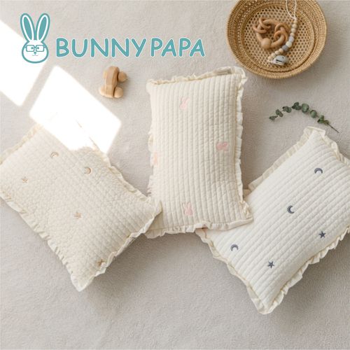 BUNNY PAPA - 韓國進口_荷葉邊絎縫枕頭-可拆卸式