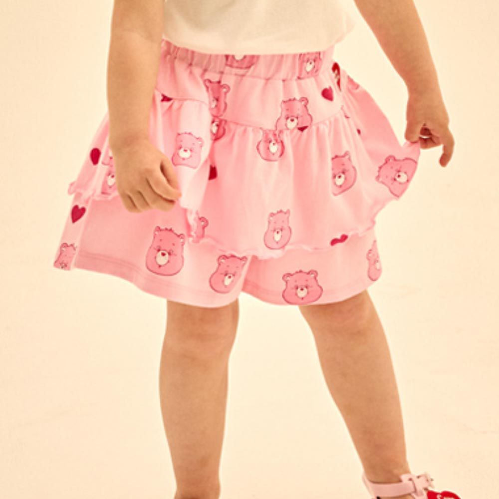 韓國 Care Bears - 鬆緊腰聯名款蛋糕層次褲裙-粉紅