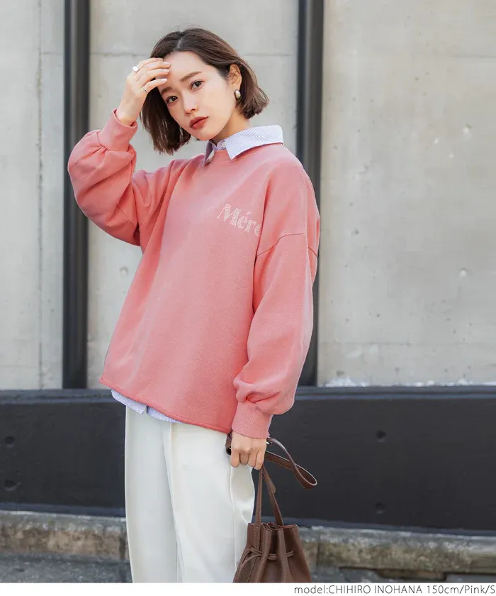 日本 COCA - 定番美式復古LOGO大學T-大人-肉桂棕