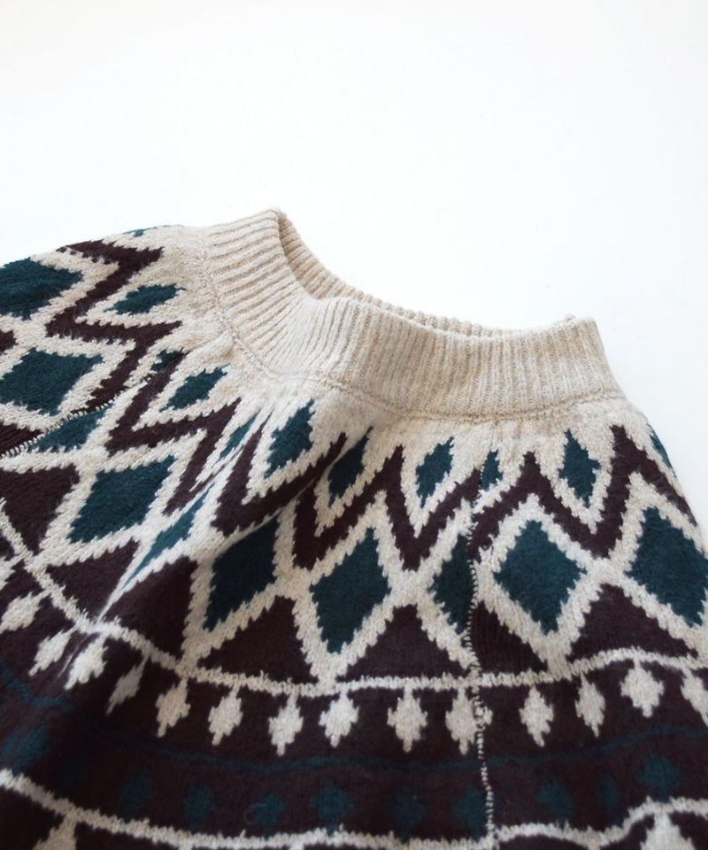 日本 zootie - 歐風圓領球心紋針織洋裝-淺灰米