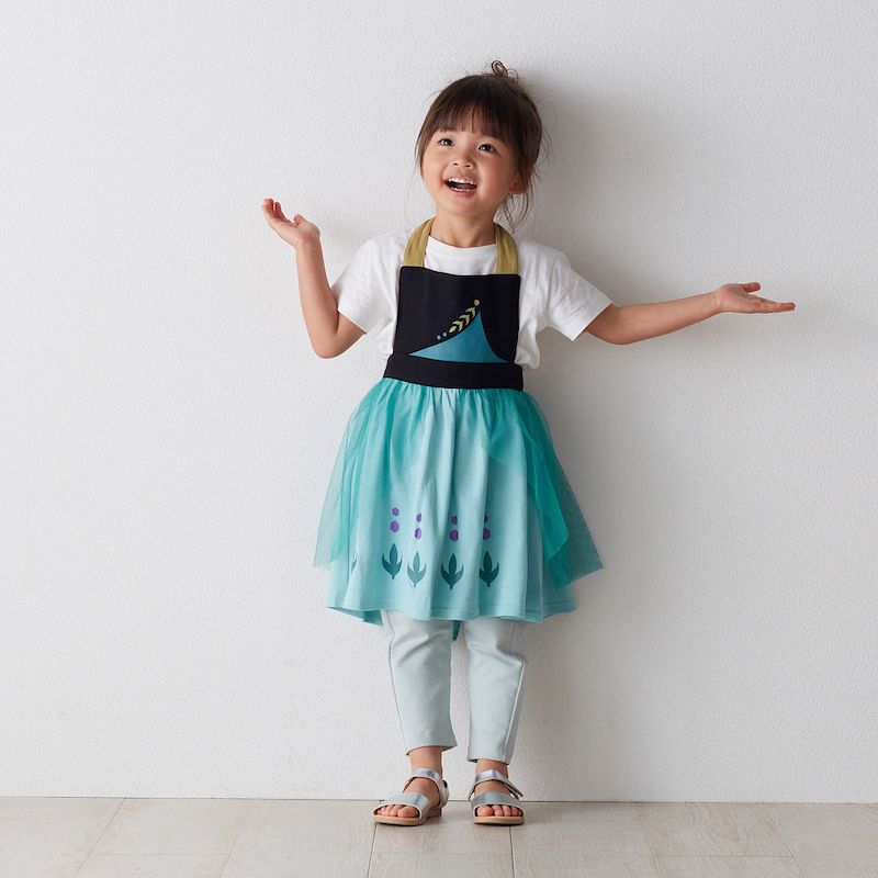 日本千趣會 - 公主圍裙式洋裝-卡通人物小美人魚-薄荷x粉紫