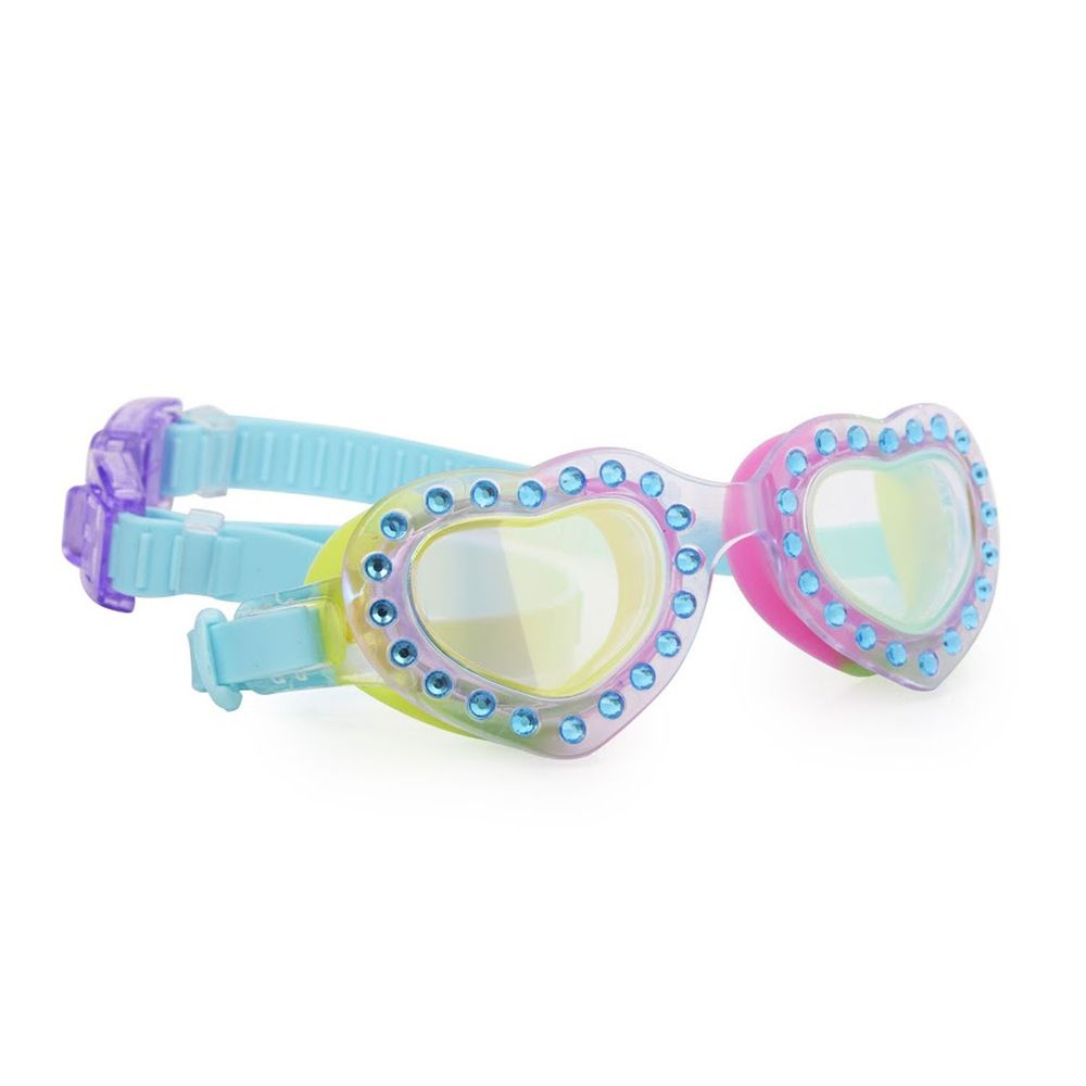 美國Bling2o - 兒童造型泳鏡-啵啵甜心-粉藍 (3-15歲)
