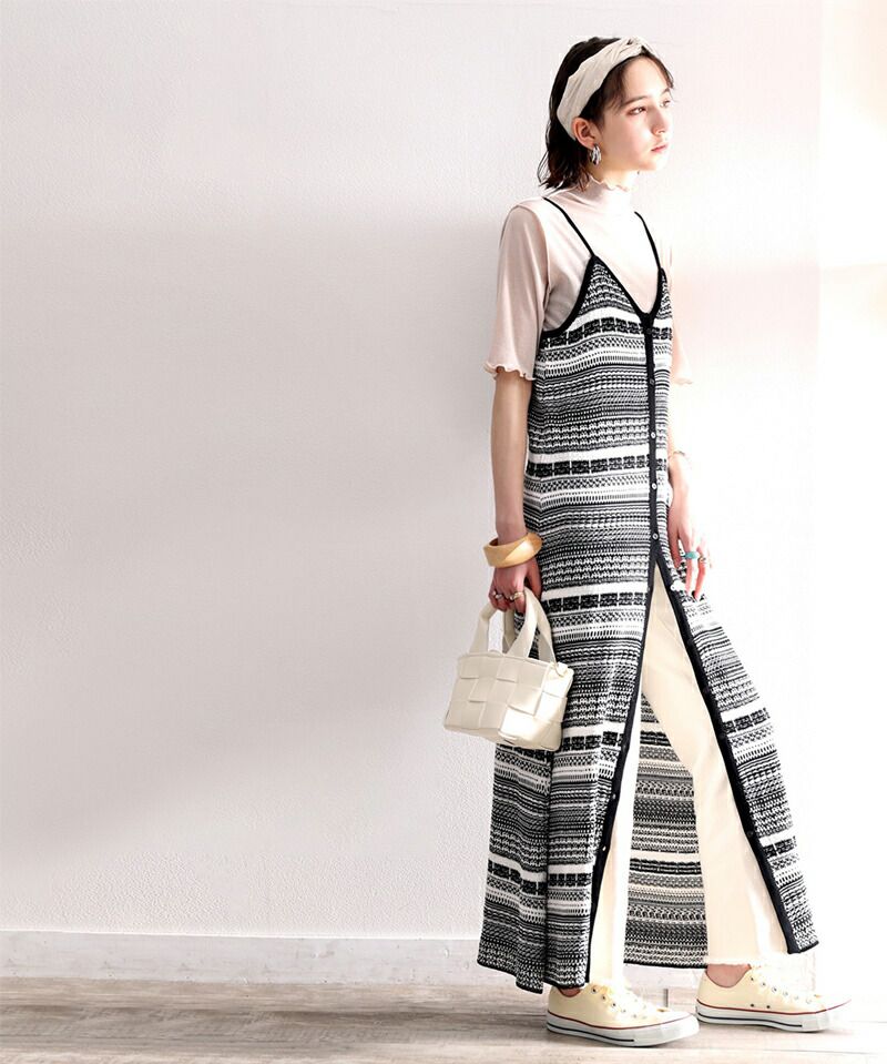 日本 Classical Elf - 2WAY日系針織長版吊帶罩衫-深灰