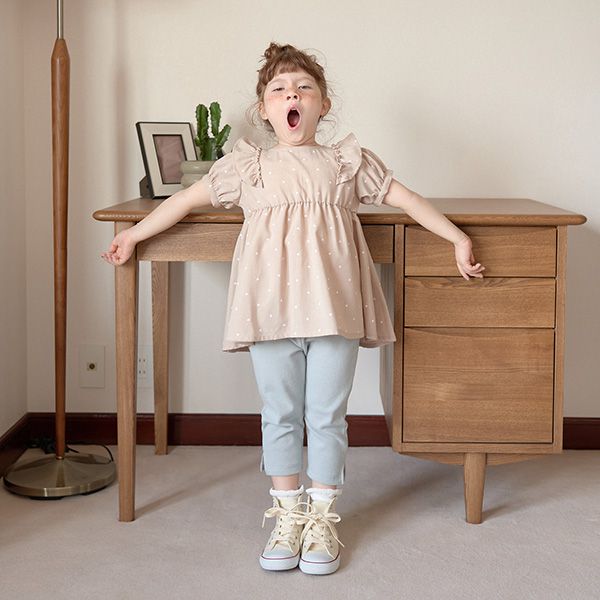 日本 Lycee mine - [官網熱銷] 腰間滾邊側開叉七分褲-格紋-卡其