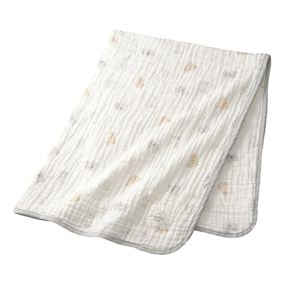 akachan honpo - 蓬鬆棉紗被-灰色 (約85×115cm)