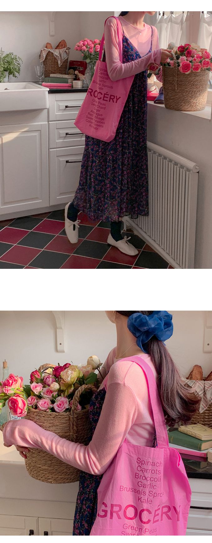 韓國女裝代購 - 搭配必備！極簡薄透長袖上衣-粉 (FREE)