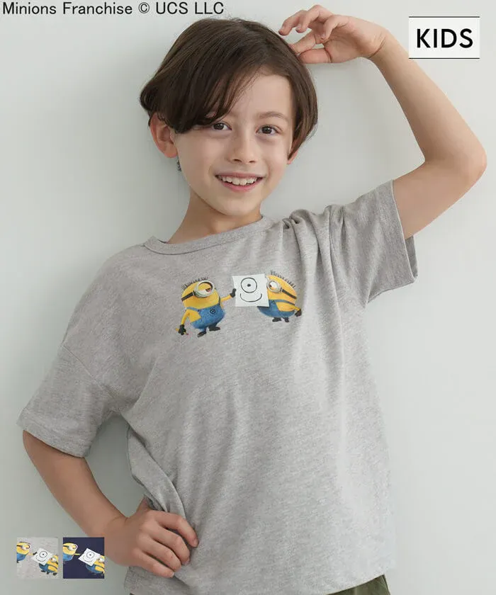 日本 COCA - 聯名款卡通印花短袖上衣-小小兵-深藍