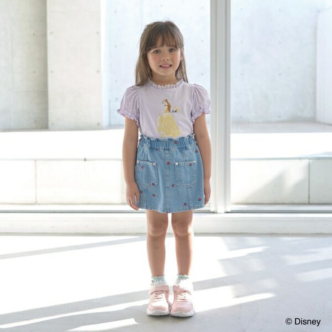 日本 Lycee mine - 蕾絲領泡泡袖公主角色上衣-卡通人物貝兒-薰衣草