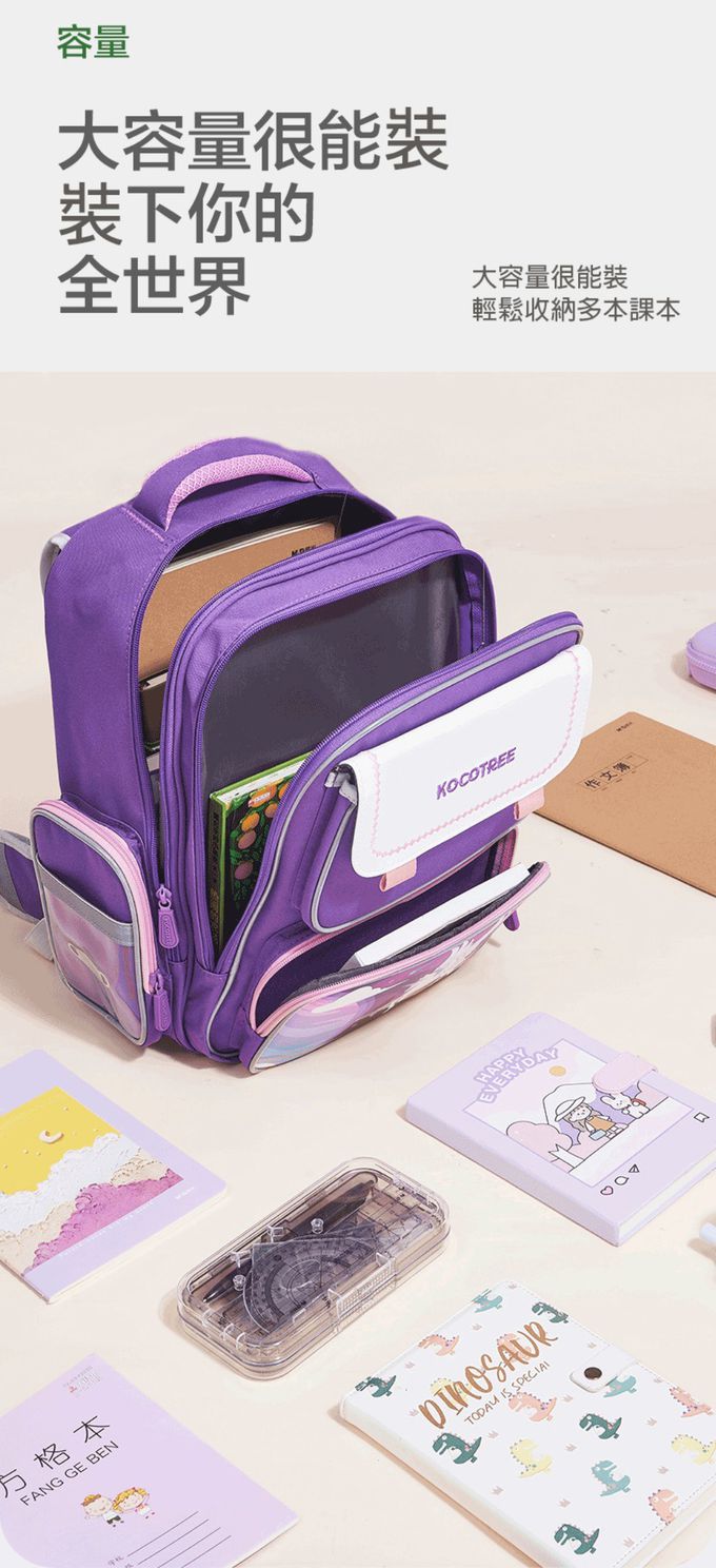 kocotree - 減壓大容量護脊書包-小碼-銀河大冒險藍