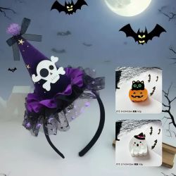 Love, Charlotte - 萬聖節小巫婆帽骷髏髮箍+2款可愛小抓夾