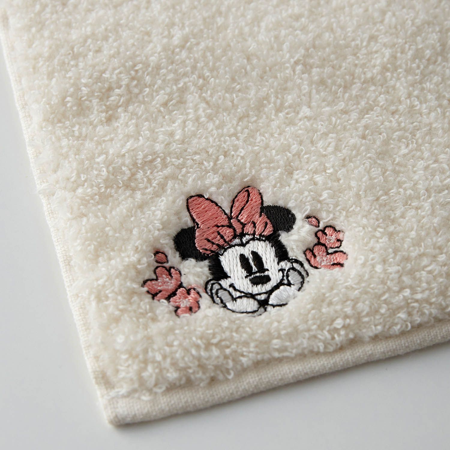 日本千趣會 - 日本製 迪士尼純棉今治毛巾手帕-米妮花-米 (25x25cm)