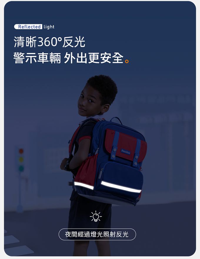 MoonRock - SP200 淺紫色成長型護脊書包-LED磁吸式胸扣 2022版 建議身高120-160cm-21L