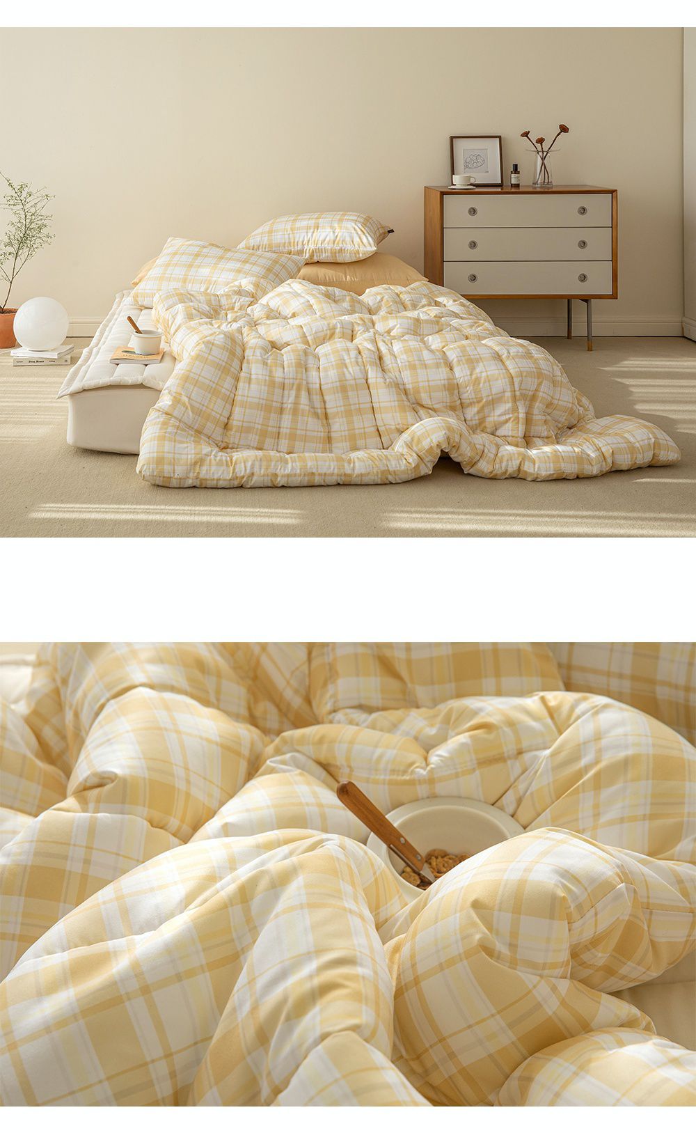 韓國 Maatila - 可水洗超細纖維桃皮感四季被-香橙果凍