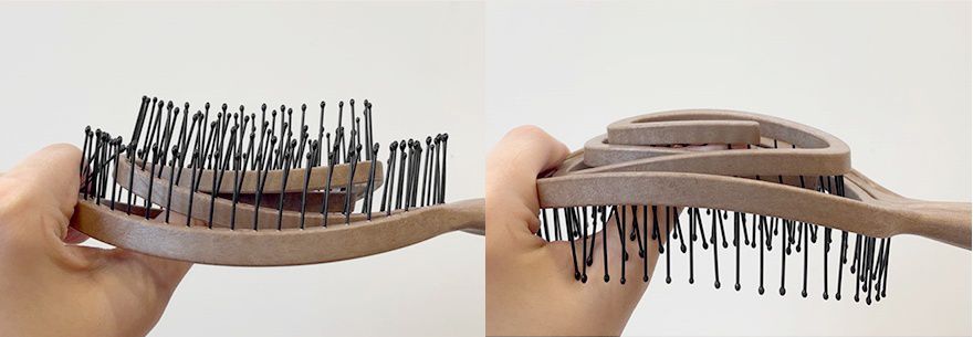 韓國 Yao - 鏤空頭皮按摩梳(兒童款)-泰迪熊-木紋色