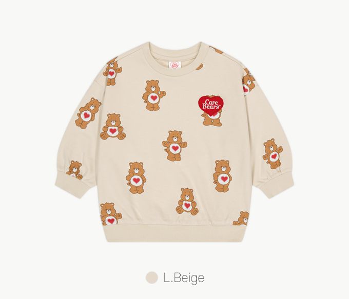 韓國 Care Bears - 聯名款愛心熊熊長袖套裝-淺卡其