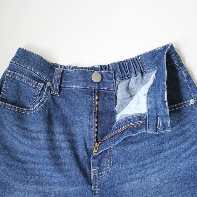 日本女裝代購 - Coolish 接觸涼感舒適快乾丹寧寬褲-淺藍