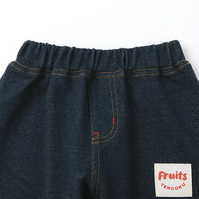 日本 ZOOLAND - 水果樂園 水果屁屁舒適牛仔長褲-草莓