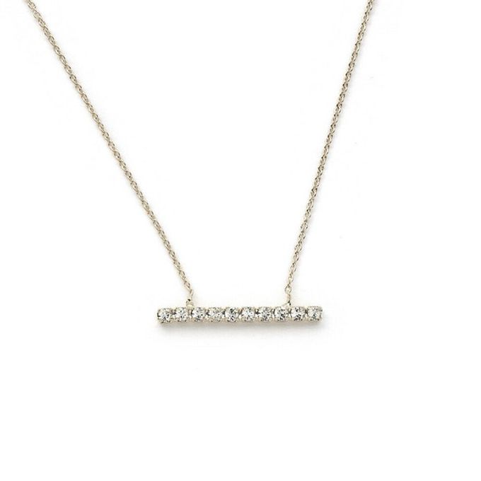 日本 Melody Accessory - 日本製 優雅橫式水鑽氣質款項鍊