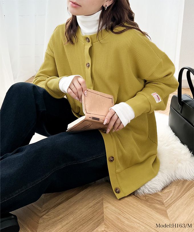 日本 Classical Elf - Java 2WAY柔軟華夫格薄針織外套-粉紫