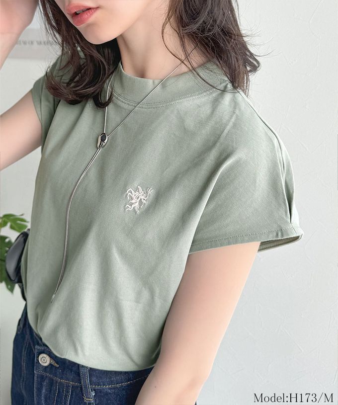 日本 Classical Elf - 刺繡logo魅力法式袖上衣-小立領-淺灰