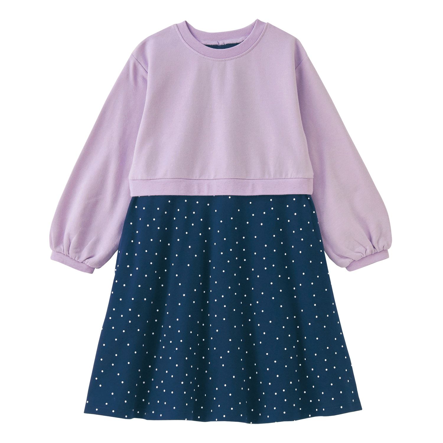 日本千趣會 - 背後蝴蝶結假二件拼接長袖洋裝-棕x灰格紋