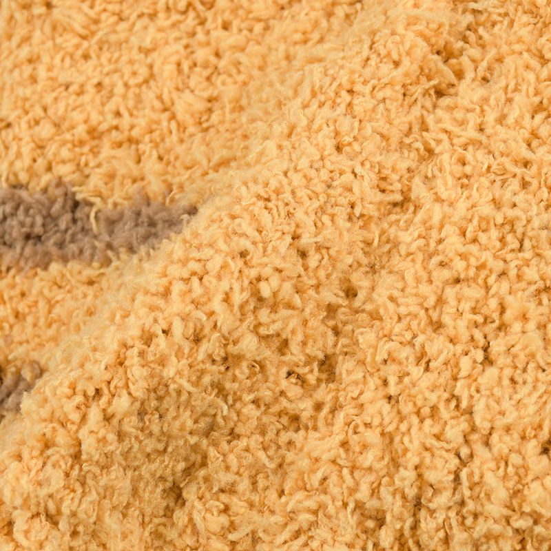 akachan honpo - 針織帽-毛茸茸動物-芥末黃色