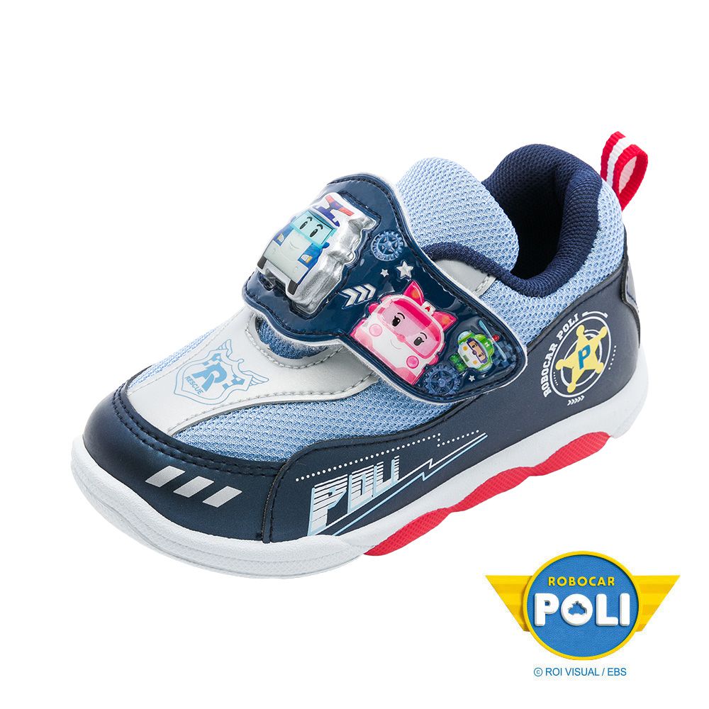 波力 童鞋 電燈運動鞋 POKX54516-減緩跑步壓力輕量鞋底-藍-(小中童段)