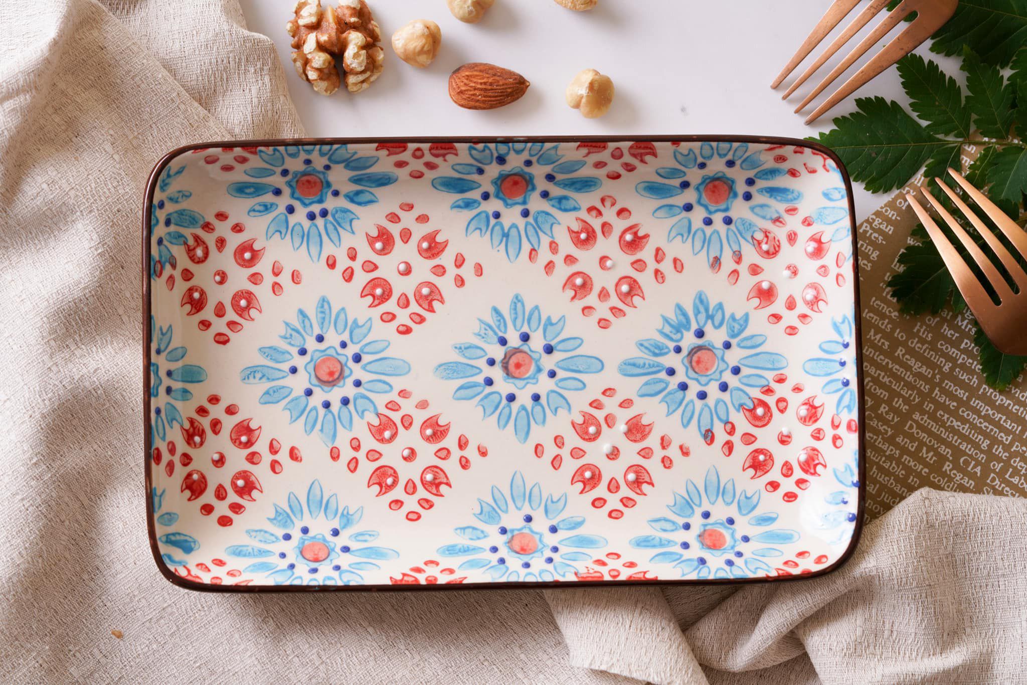 法國 Chehoma - 點繪圖騰-長方盤 (長度18.5cmx寬度12cm)-4入