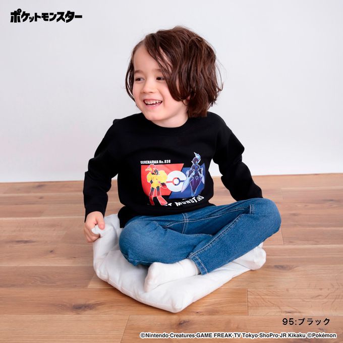 日本 BRANSHES - 超帥寶可夢前後印花長袖上衣-皮卡丘-白