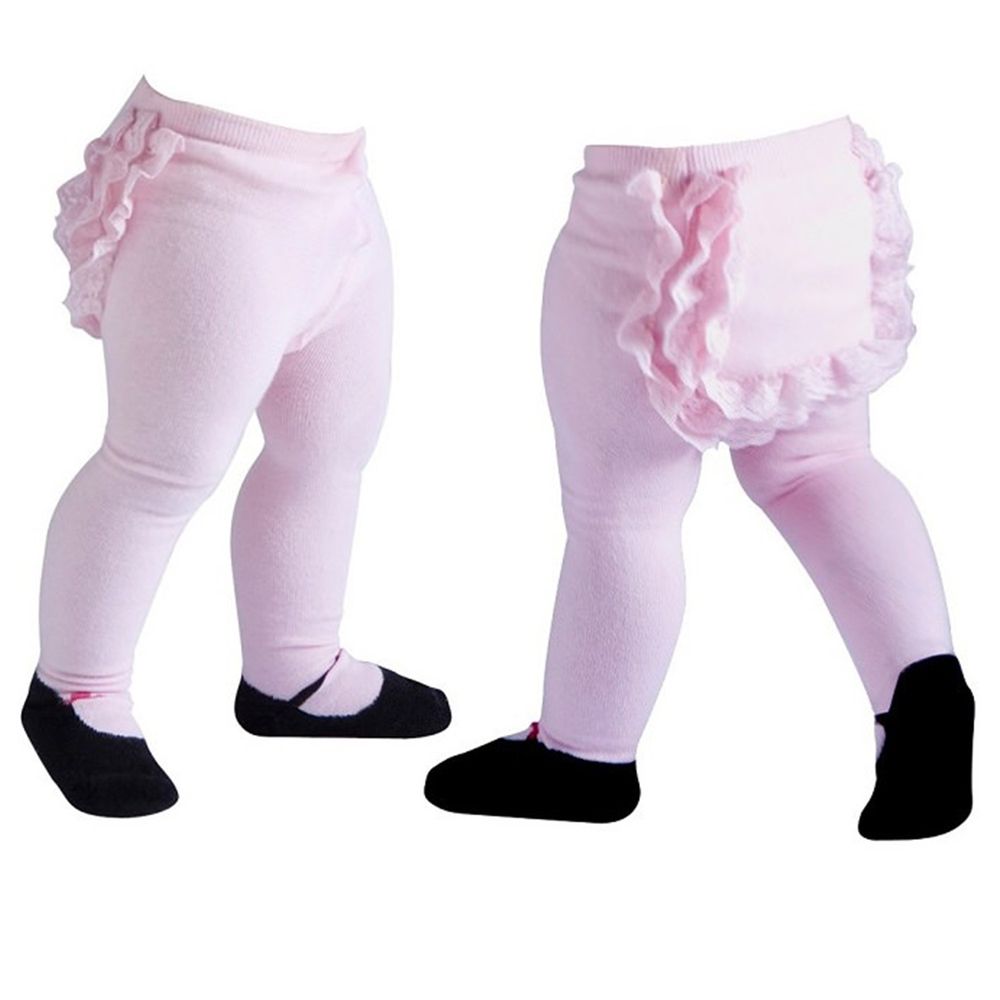 美國 Jazzy Toes - 時尚造型褲襪單入組-粉紅屁屁蕾絲褲襪