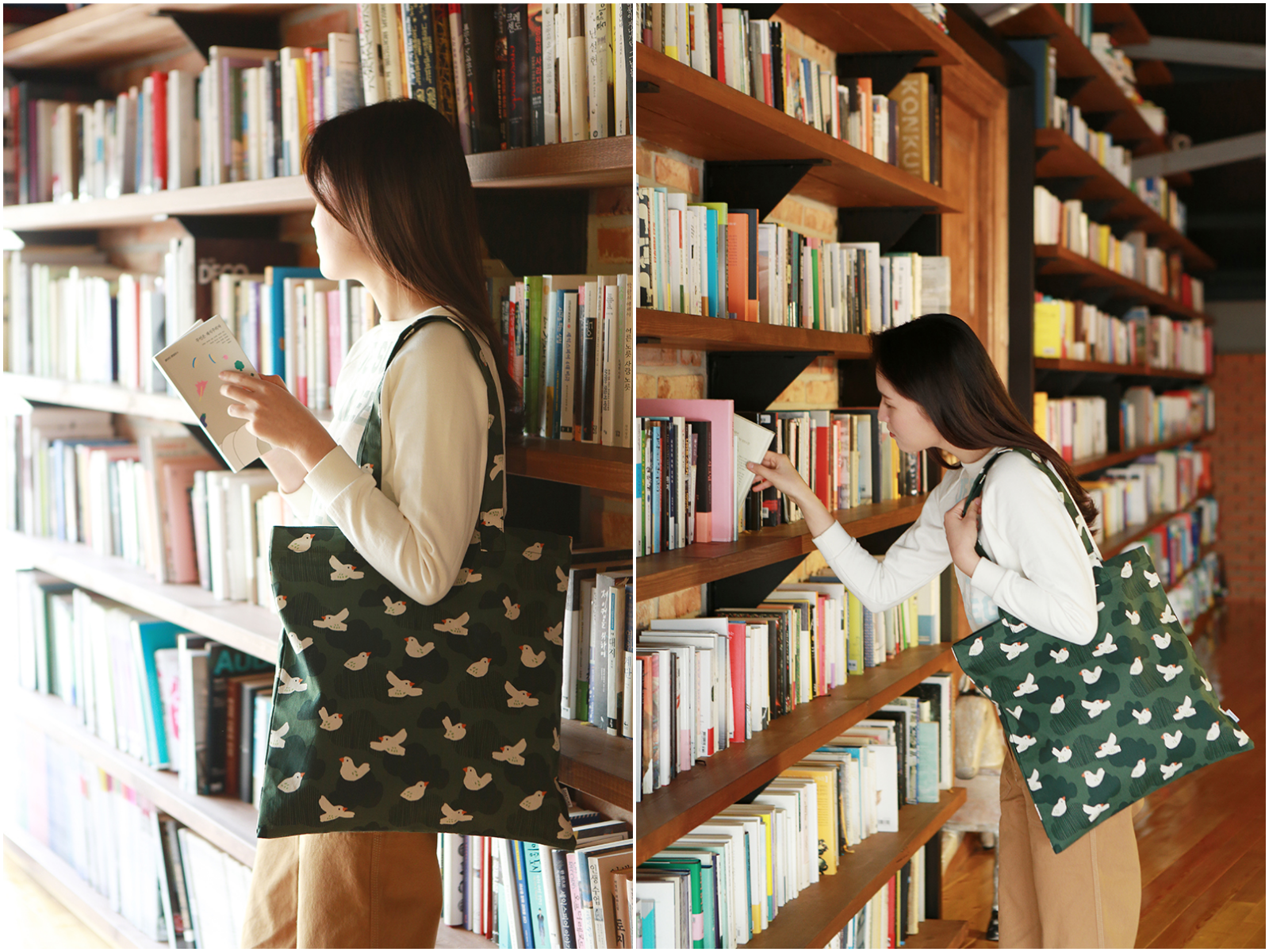 韓國製 - 牛津布環保袋/購物袋-花花世界 (41X43cm)