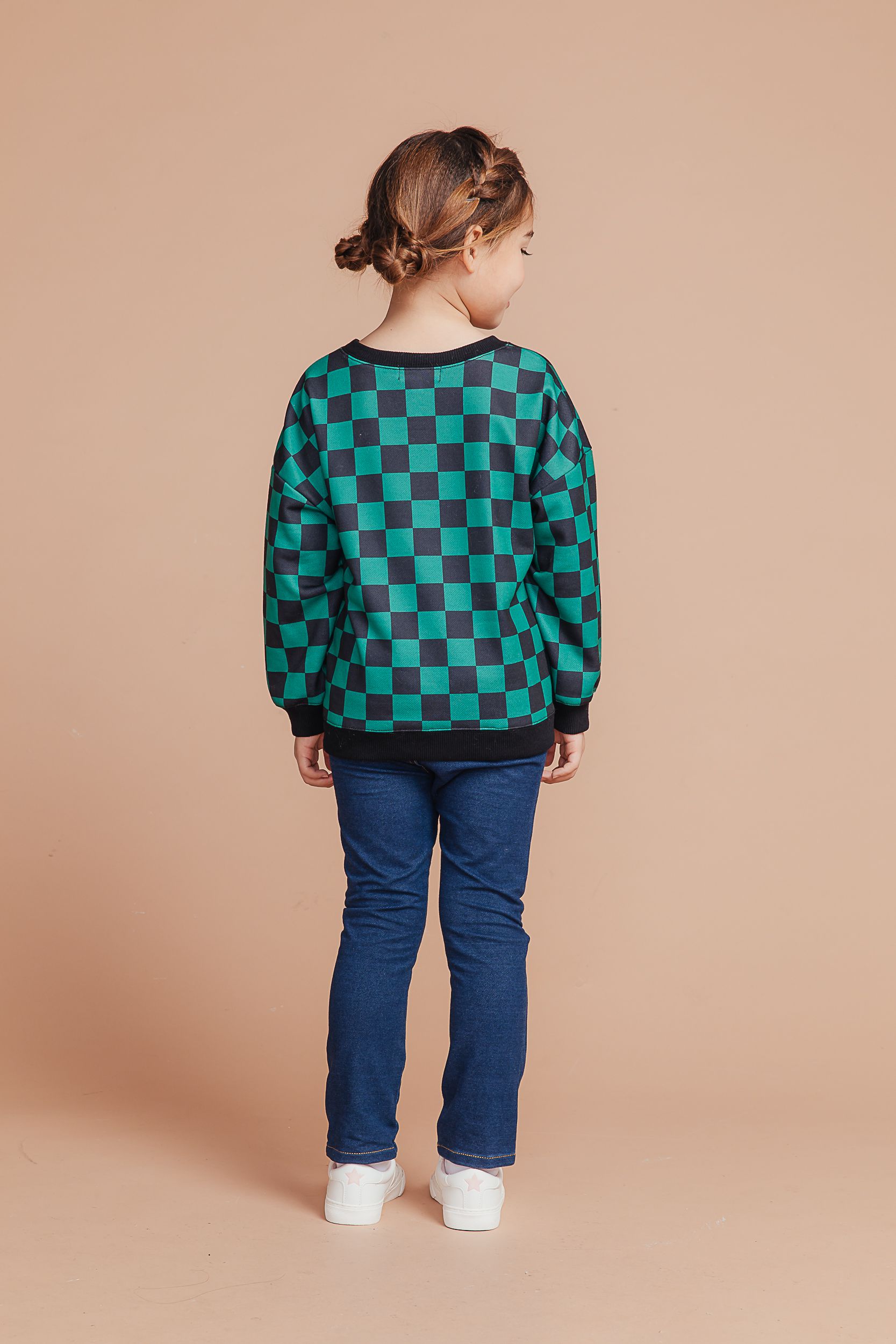 Love, Charlotte - 綠黑格衛衣-綠黑格長袖衛衣