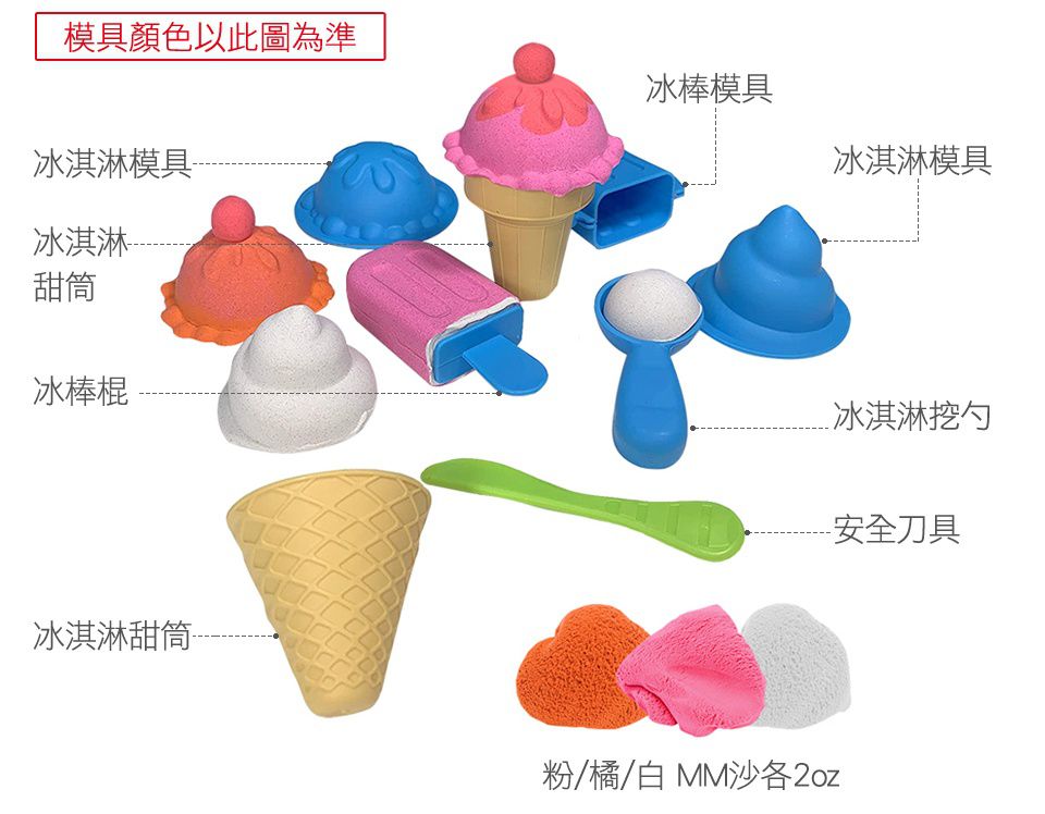 瑞典 Mad Mattr - 瑞典瘋狂博士MM沙-創意學習組-冰淇淋店-2oz x3